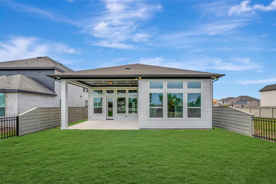 Exterior details and patio area of a home in Pomona - Reserve Collection, Manvel (Image 3).