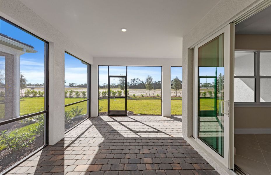Exterior details and patio area of a home in Del Webb Oak Creek, North Fort Myers (Image 2). Exterior details and patio area of a home in Del Webb Oak Creek, North Fort Myers (Image 2).