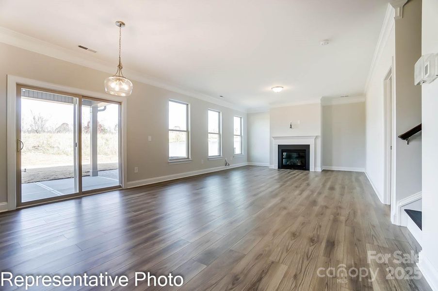 This home includes a cosmo fireplace