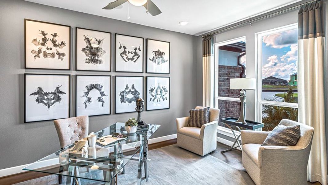 Furnished interior view inside a new home in Avalon at Cypress, Cypress (Image 14).