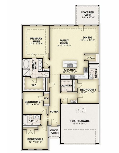 2D floor plan layout of this home in Wildflower Ranch, Fort Worth, TX (Image 4).
