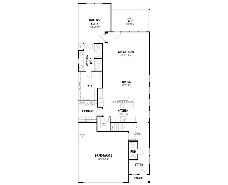 2D floor plan layout of this home in Spiritas Ranch, Little Elm, TX (Image 3). 2D floor plan layout of this home in Spiritas Ranch, Little Elm, TX (Image 3).