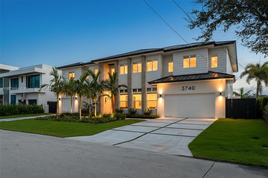 Front exterior of a new home in , Lighthouse Point, FL, highlighting curb appeal (Image 19).