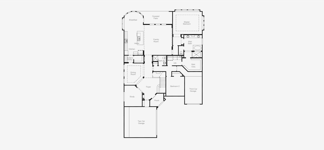 2D floor plan layout for the Lockhart by Coventry Homes in Chaparral Park, Oak Point, TX (Image 3).