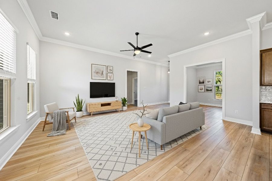 Front exterior of a new home in Young Oaks, Crestview, FL, highlighting curb appeal (Image 20).