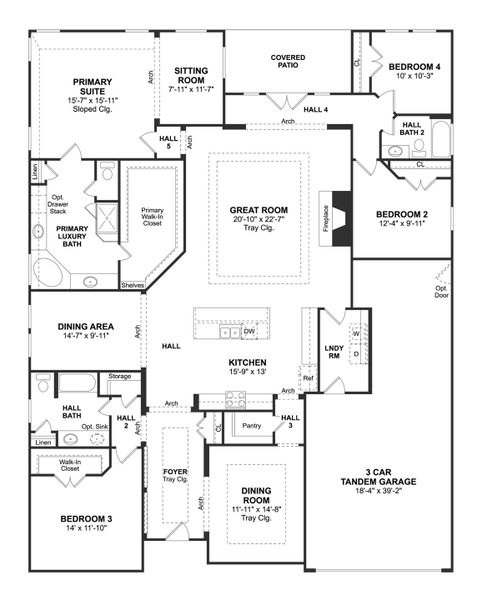 2D floor plan layout for the Margaret by K. Hovnanian® Homes in Lakeview, Waller, TX (Image 3). 2D floor plan layout for the Margaret by K. Hovnanian® Homes in Lakeview, Waller, TX (Image 3).