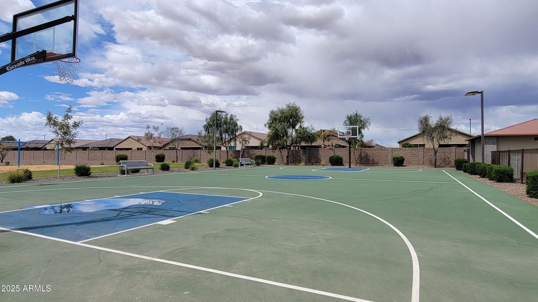 Basketball Court and Swings