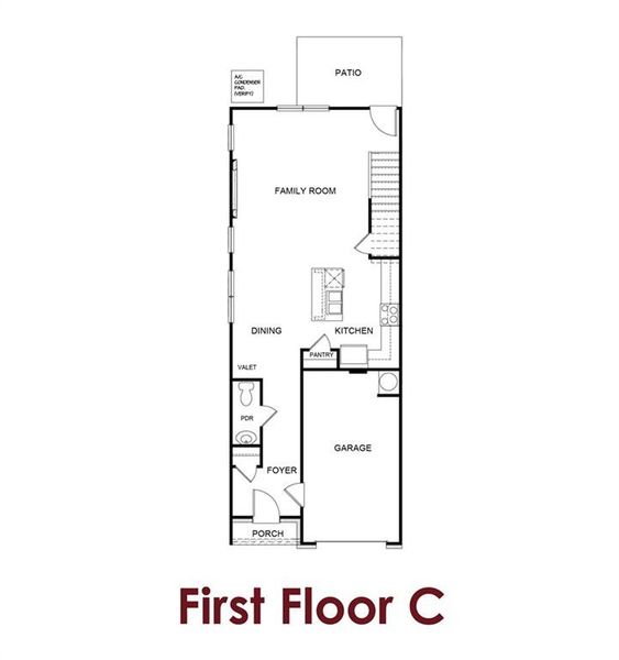 2D floor plan layout of this home in The Grove at Mundy Mill, Gainesville, GA (Image 3).