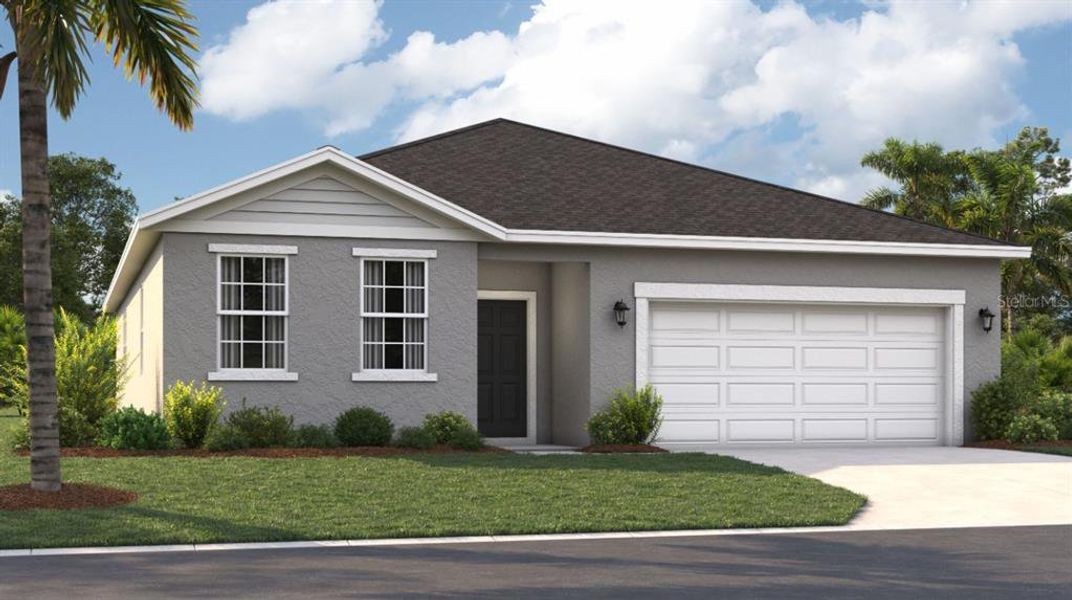 Front exterior of a new home in Brack Ranch, St. Cloud, FL, highlighting curb appeal (Image 1). Front exterior of a new home in Brack Ranch, St. Cloud, FL, highlighting curb appeal (Image 1).