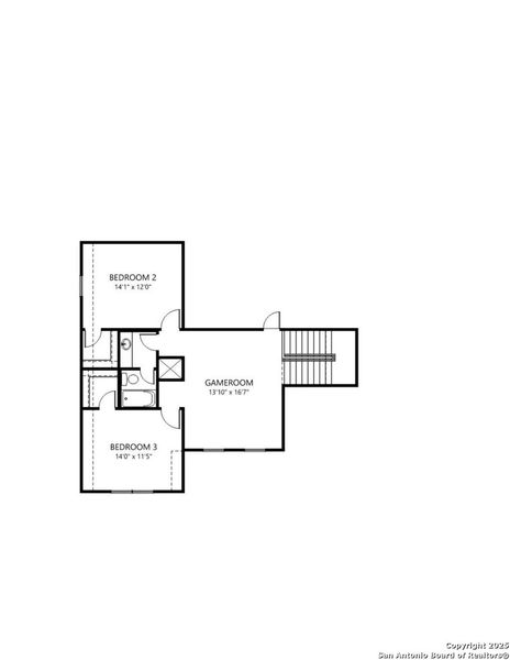 2D floor plan layout of this home in Legacy at Lake Dunlap, New Braunfels, TX (Image 4).