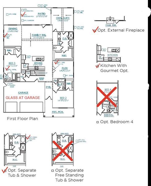 2D floor plan layout of this home in Tidewater at Lakes of Cane Bay, Summerville, SC (Image 4).