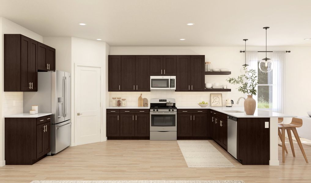 Kitchen with peninsula island Kitchen with peninsula island