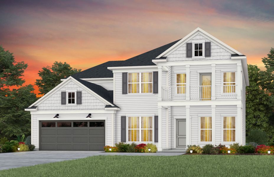 Front exterior of a new home in Kinsdale, Lancaster, SC, highlighting curb appeal (Image 30). Front exterior of a new home in Kinsdale, Lancaster, SC, highlighting curb appeal (Image 30).