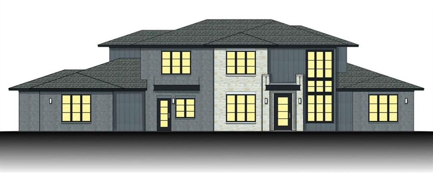 Proposed custom plan elevation - proposed build as offered - only for visual purposes- custom build to be contracted with builder and buyer