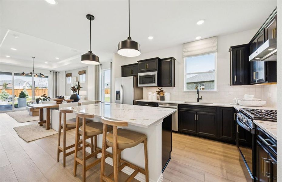 Spacious island kitchen *model representation