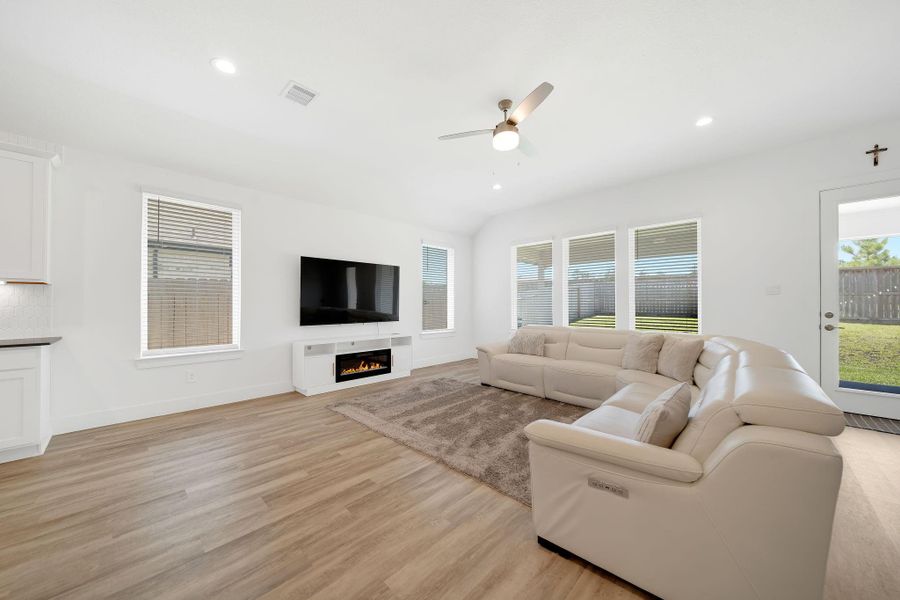Perfectly placed windows fill the living area with natural light.