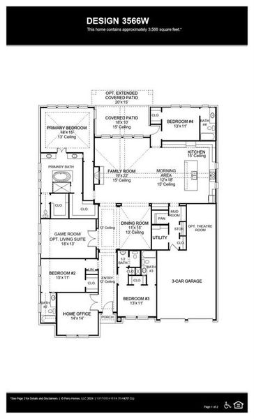 2D floor plan layout of this home in Ventana 70', Fort Worth, TX (Image 2).
