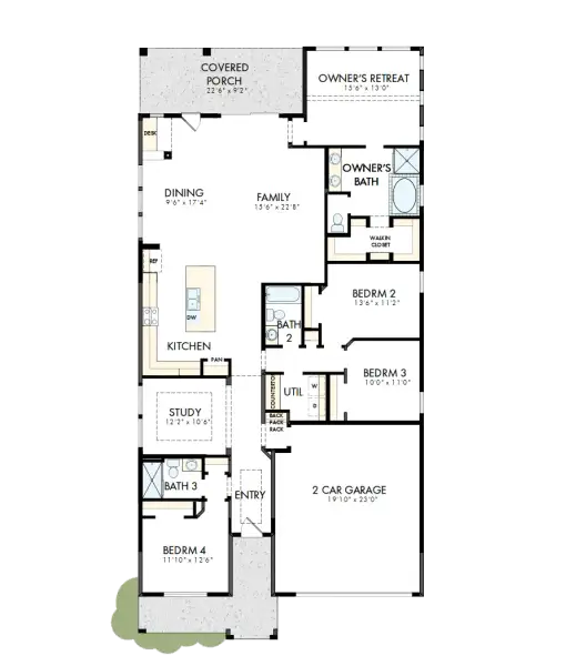 2D floor plan layout of this home in ARTAVIA - Enclave Collection, Conroe, TX (Image 5).