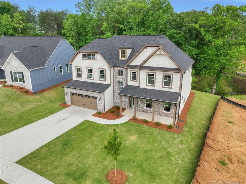 Front exterior of a new home in Arbor West, Dawsonville, GA, highlighting curb appeal (Image 30).