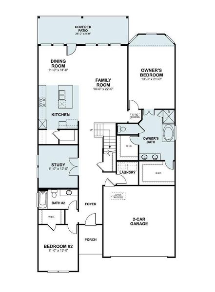 2D floor plan layout of this home in Edgewood, Leander, TX (Image 5). 2D floor plan layout of this home in Edgewood, Leander, TX (Image 5).