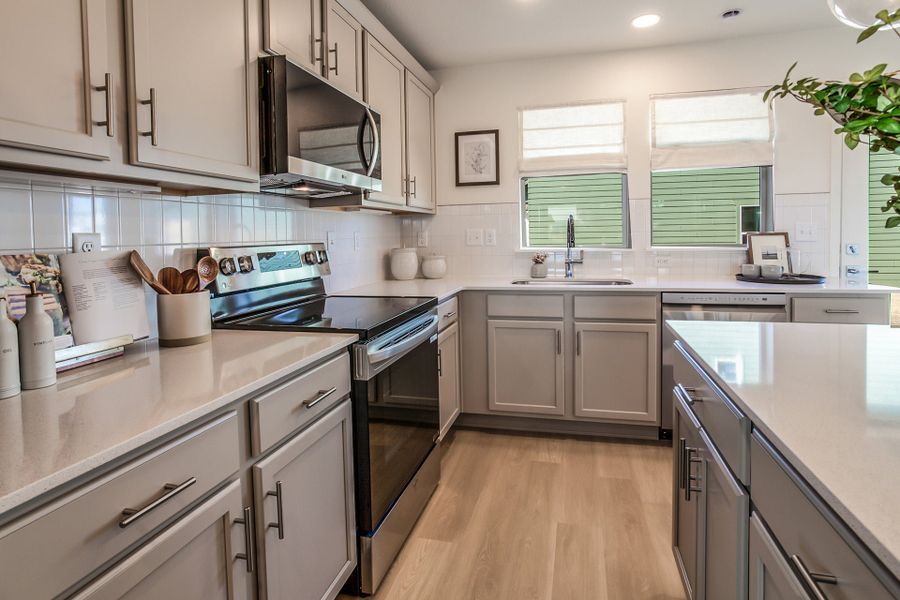 Furnished interior in a model home at Prairie Song Cottages in Windsor (Image 8). Furnished interior in a model home at Prairie Song Cottages in Windsor (Image 8).