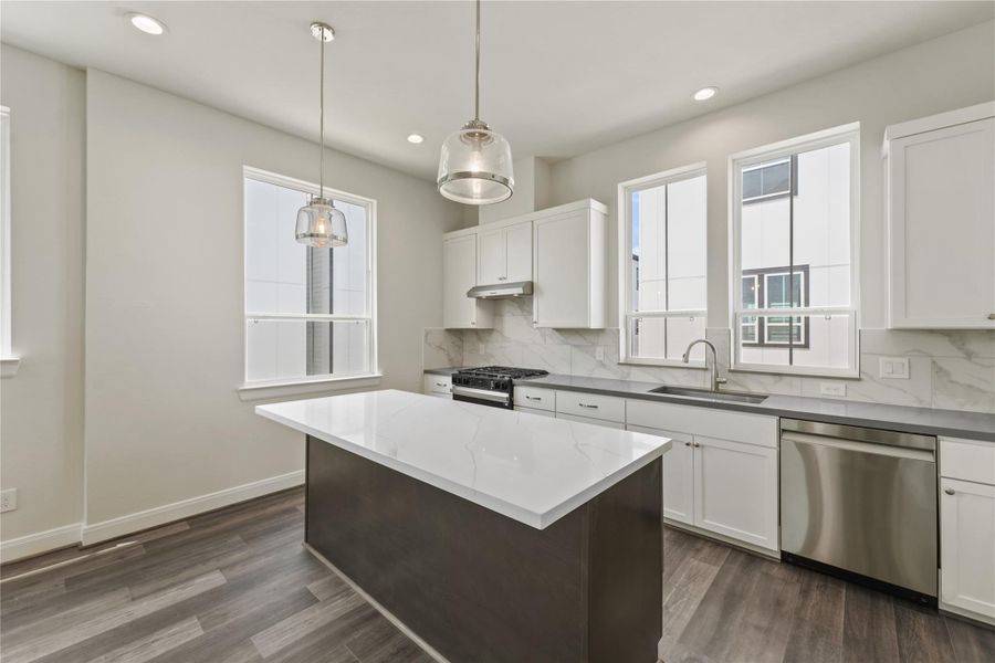 Furnished interior view inside a new home in The Corner At Buffalo Pointe, Houston (Image 9).