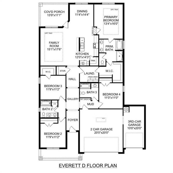 2D floor plan layout of this home in Waverly Estates, Nevada, TX (Image 3).