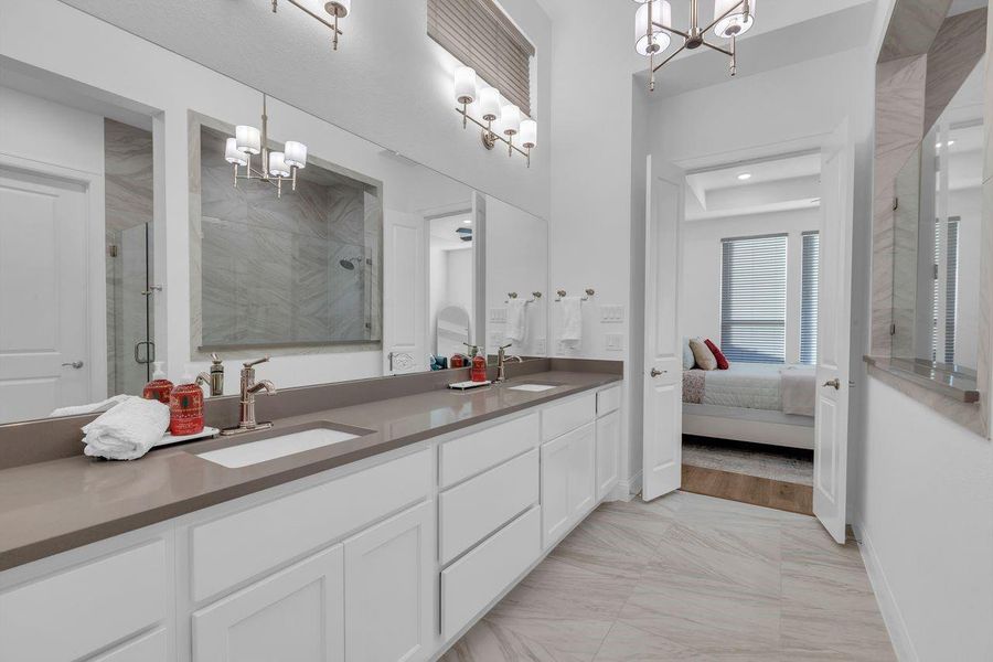 Furnished interior view inside a new home in The Highlands - 65', Porter (Image 35). Furnished interior view inside a new home in The Highlands - 65', Porter (Image 35).