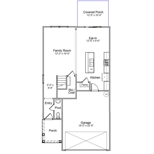 2D floor plan layout of this home in Central Creek, Goose Creek, SC (Image 3).