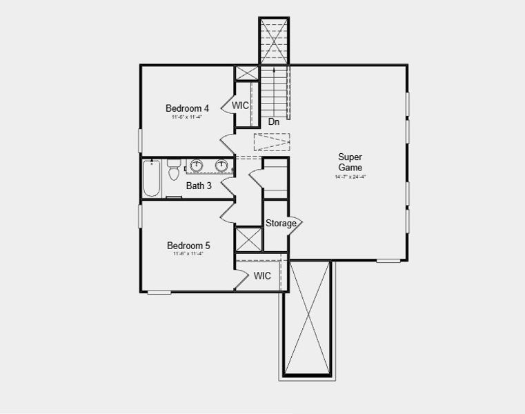 2D floor plan layout for the Tavern by Taylor Morrison in Ryehill, Rosenberg, TX (Image 4).