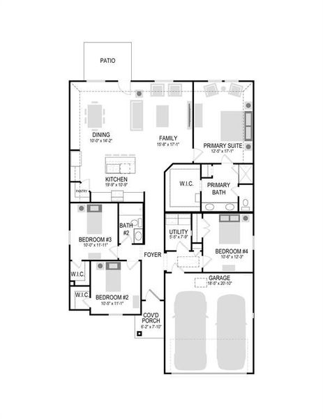 2D floor plan layout of this home in Trails of Lavon, Lavon, TX (Image 3). 2D floor plan layout of this home in Trails of Lavon, Lavon, TX (Image 3).