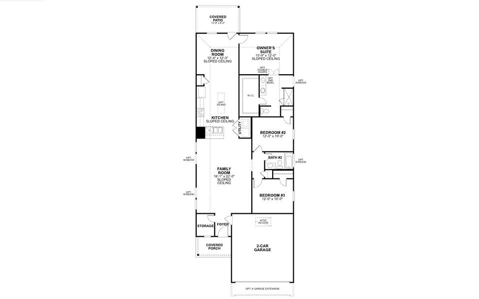 2D floor plan layout for the Boxwood by M/I Homes in Wildrye, Waller, TX (Image 3).