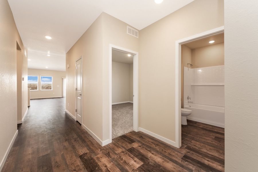 Representative unfurnished interior of a home built from the Stratton by Baessler Homes in Hudson Hills, Hudson (Image 18).