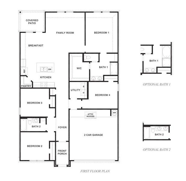 2D floor plan layout for the Cali - X40I by D.R. Horton in Westward Pointe, Sealy, TX (Image 5).