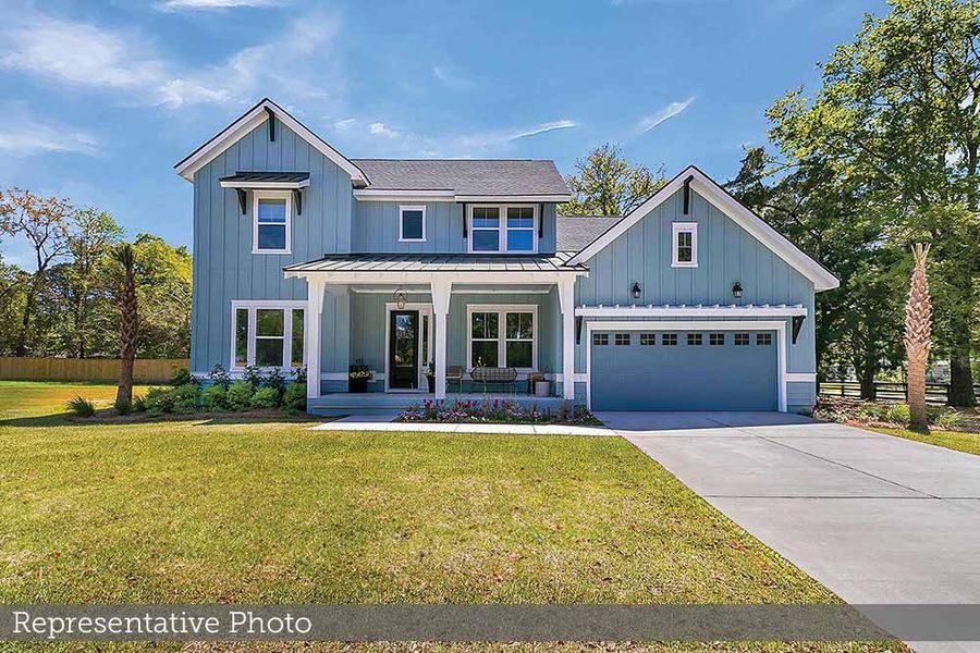 Front exterior of a new home in Discover Series - Signature, Charleston, SC, highlighting curb appeal (Image 2). Front exterior of a new home in Discover Series - Signature, Charleston, SC, highlighting curb appeal (Image 2).
