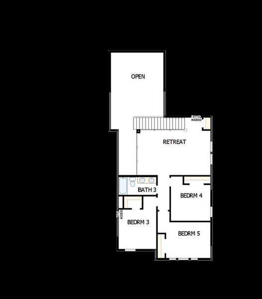 2D floor plan layout of this home in Pecan Square - Gardens, Northlake, TX (Image 3).