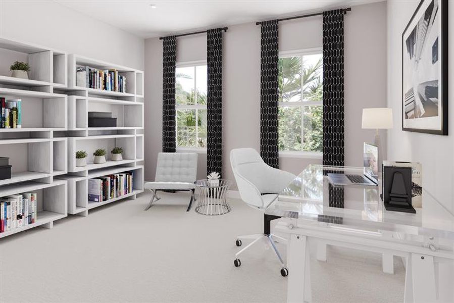 Representative furnished interior of a home built from the Laguna by Ryan Homes in Lake Mattie Preserve Estates, Auburndale (Image 13).