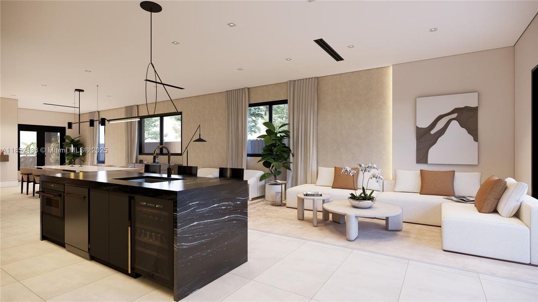 Furnished interior view inside a new home in , Miami (Image 26).