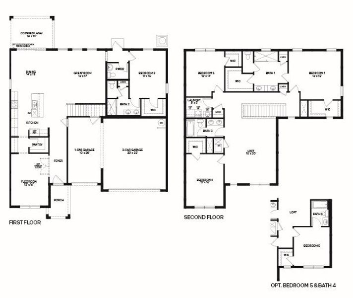 2D floor plan layout for the Crawford by D.R. Horton in Harbor Lake Estates, Titusville, FL (Image 3). 2D floor plan layout for the Crawford by D.R. Horton in Harbor Lake Estates, Titusville, FL (Image 3).
