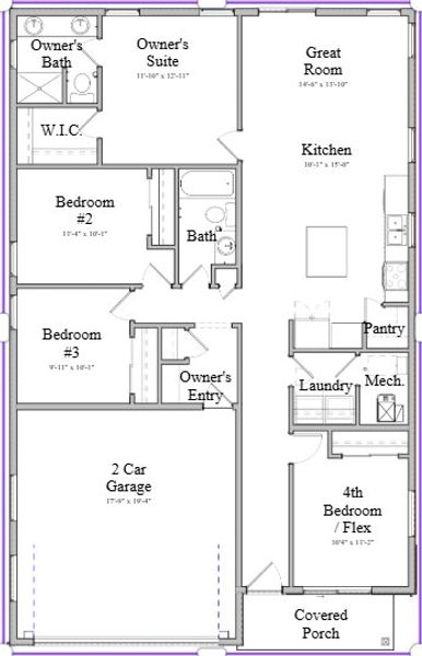 2D floor plan layout of this home in Granary, Johnstown, CO (Image 3).