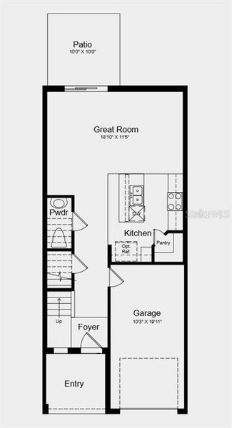 2D floor plan layout of this home in Waterstone, Groveland, FL (Image 3).