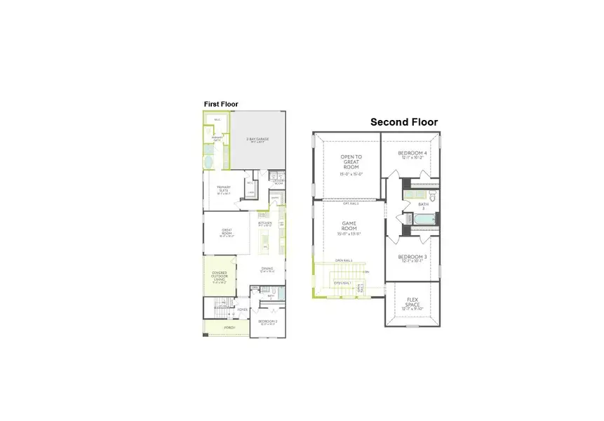 2D floor plan layout of this home in Painted Tree, McKinney, TX (Image 3).