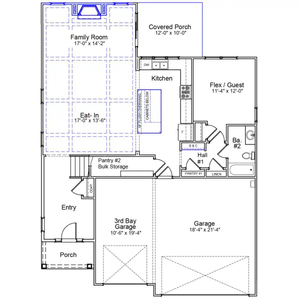 2D floor plan layout of this home in East Wynd, Hampstead, NC (Image 3).