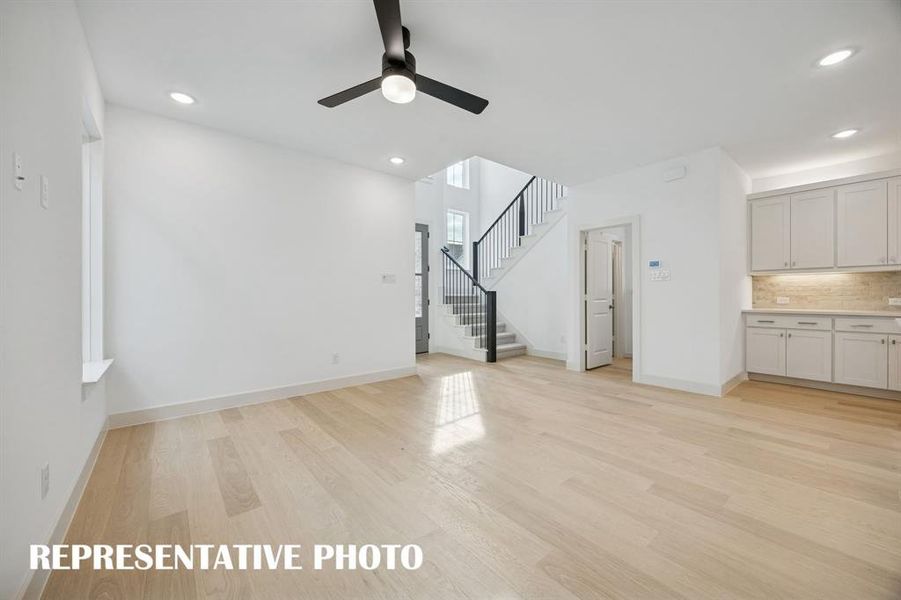 You'll enjoy a spacious living room perfect for entertaining family and friends in our new Emmeline floor plan! REPRESENTATIVE PHOTO You'll enjoy a spacious living room perfect for entertaining family and friends in our new Emmeline floor plan! REPRESENTATIVE PHOTO