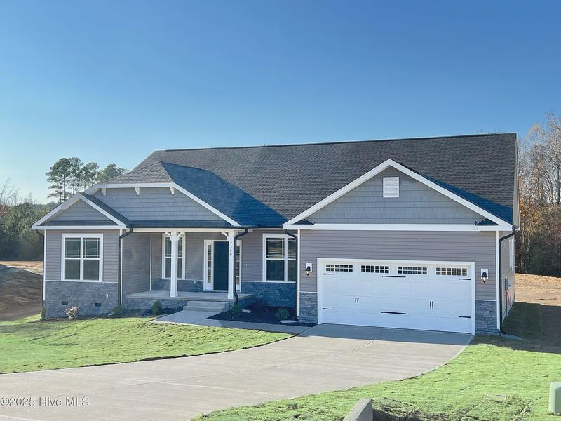 Front exterior of a new home in Cool Water, Bailey, NC, highlighting curb appeal (Image 2).