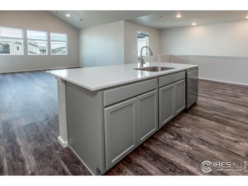 Kitchen open to living room