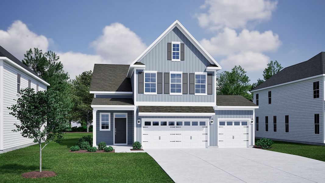 Representative exterior photo of a completed home built from the Dabney - Vanguard Collection by Mungo Homes in Porter Ridge, Elgin, SC (Image 12).
