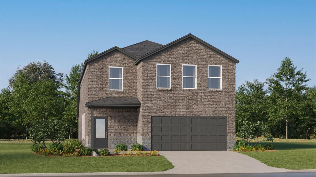 Front exterior of a new home in , Elgin, TX, highlighting curb appeal (Image 2).