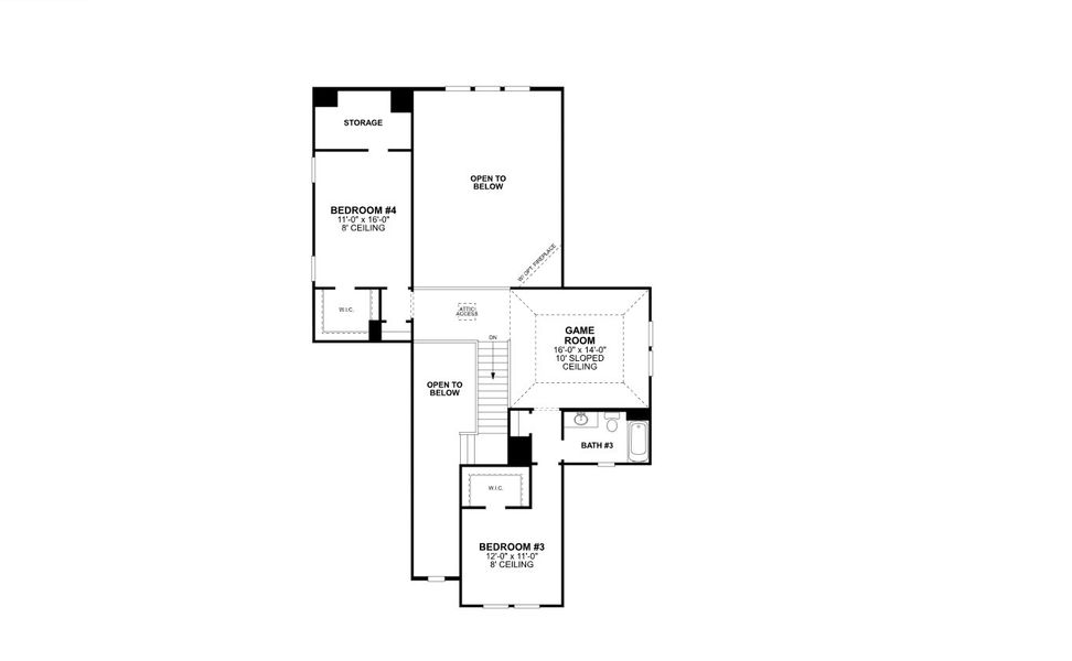 2D floor plan layout for the Salado - Classic Series by M/I Homes in LaPrelle, Haslet, TX (Image 3).