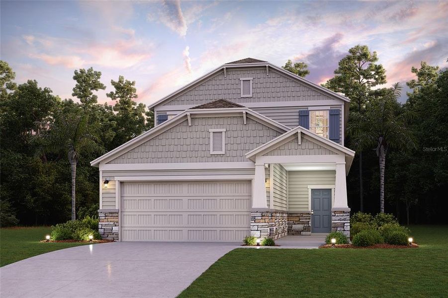 Front exterior of a new home in , Palm Coast, FL, highlighting curb appeal (Image 1). Front exterior of a new home in , Palm Coast, FL, highlighting curb appeal (Image 1).